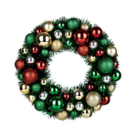 Christmas Wreath - Tinsel with Baubles 33cm Christmas Wreath - Tinsel with Baubles 33cm